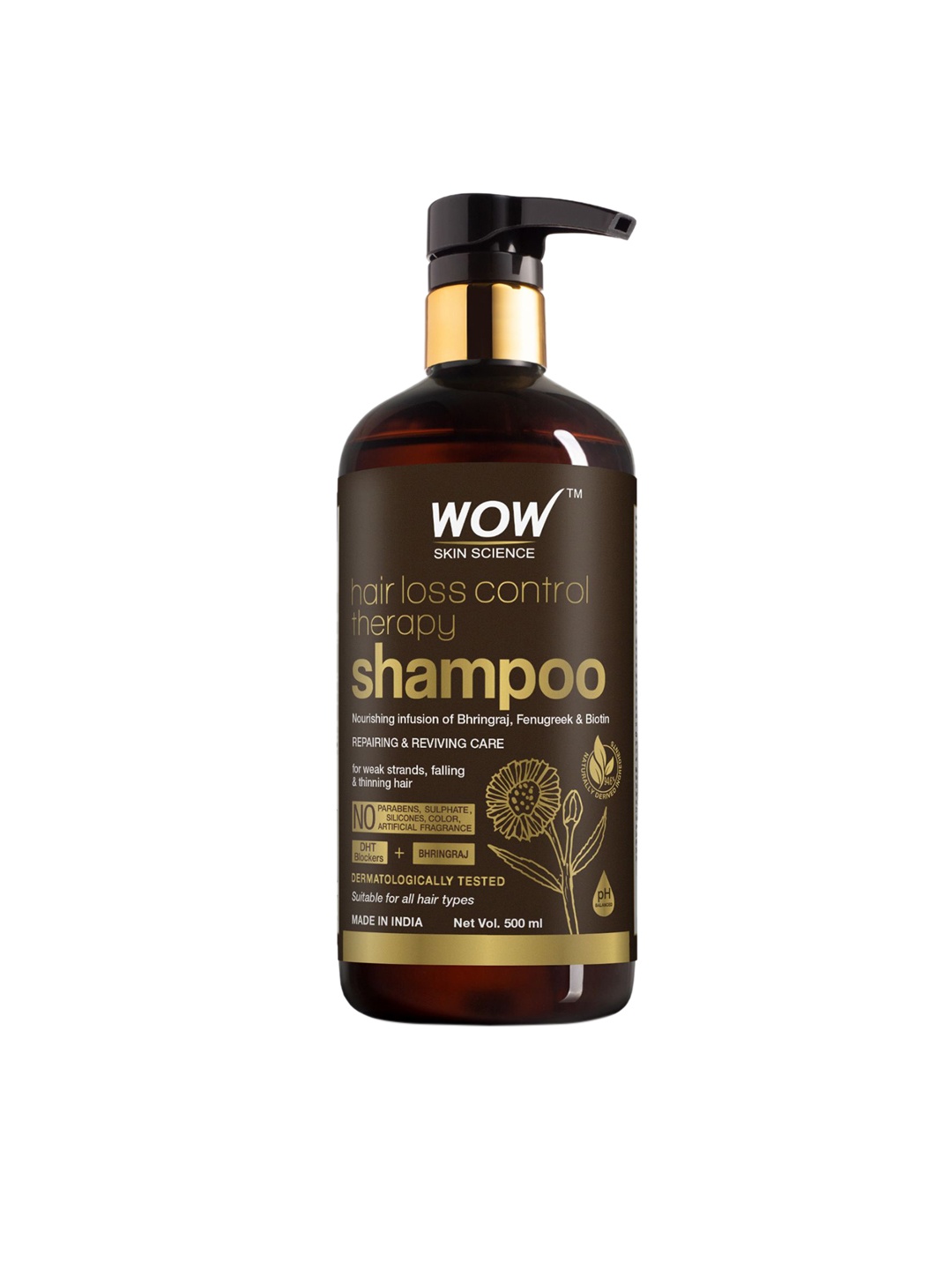 

WOW SKIN SCIENCE Hair Loss Control Therapy Shampoo - 500 ml, Transparent