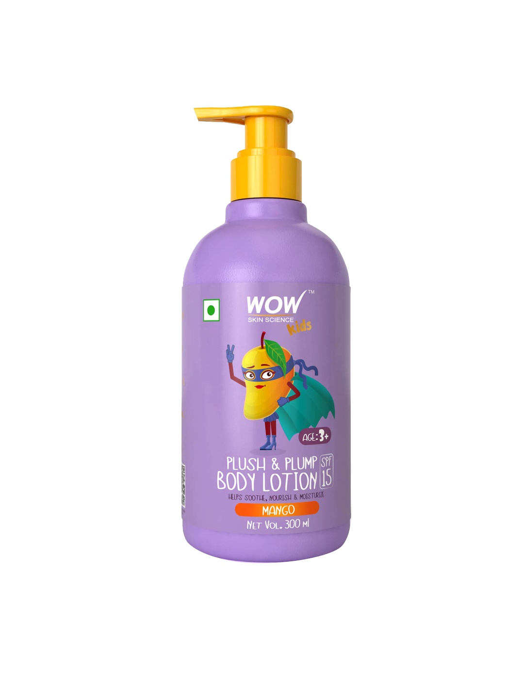 

WOW SKIN SCIENCE Kids Plush & Plump Mango Body Lotion SPF 15 - 300 ml, Transparent