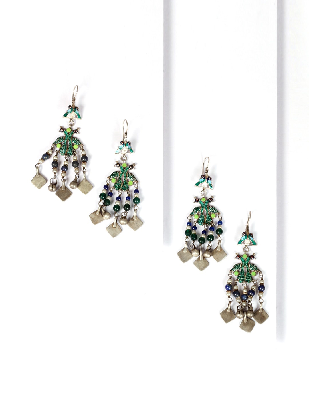 

SANGEETA BOOCHRA Silver-Toned Contemporary Drop Earrings