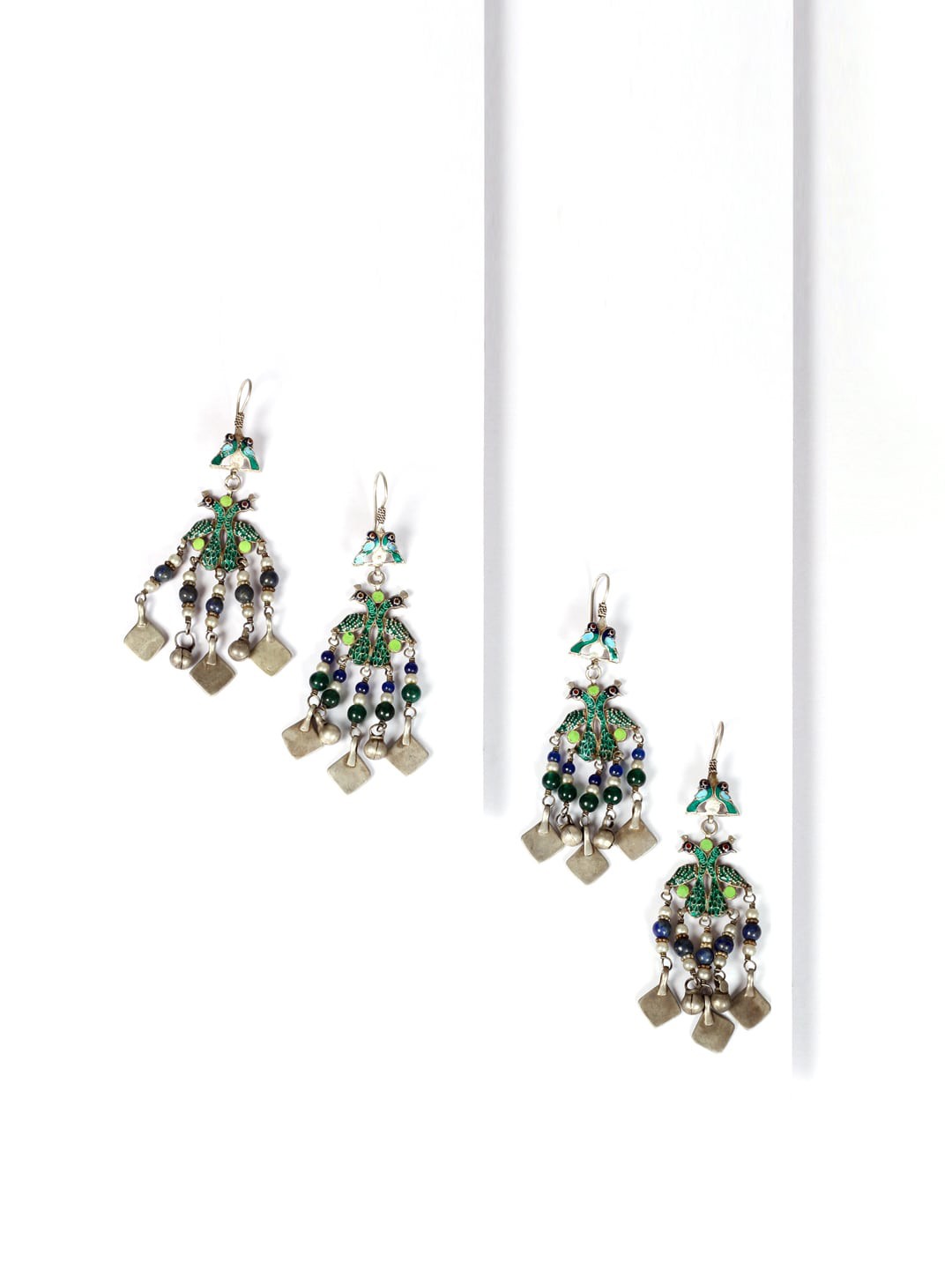 

SANGEETA BOOCHRA Silver-Toned Contemporary Drop Earrings