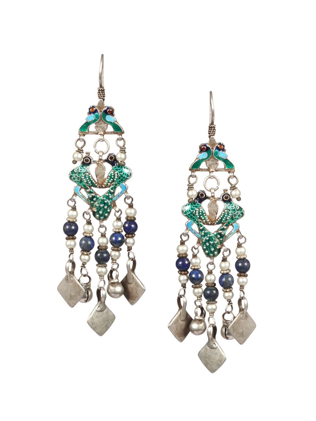 

SANGEETA BOOCHRA Silver-Toned Contemporary Drop Earrings