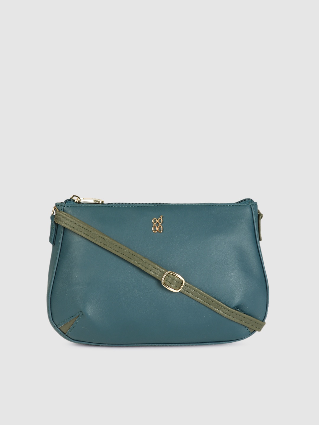 

Baggit Teal Blue Solid Sling Bag