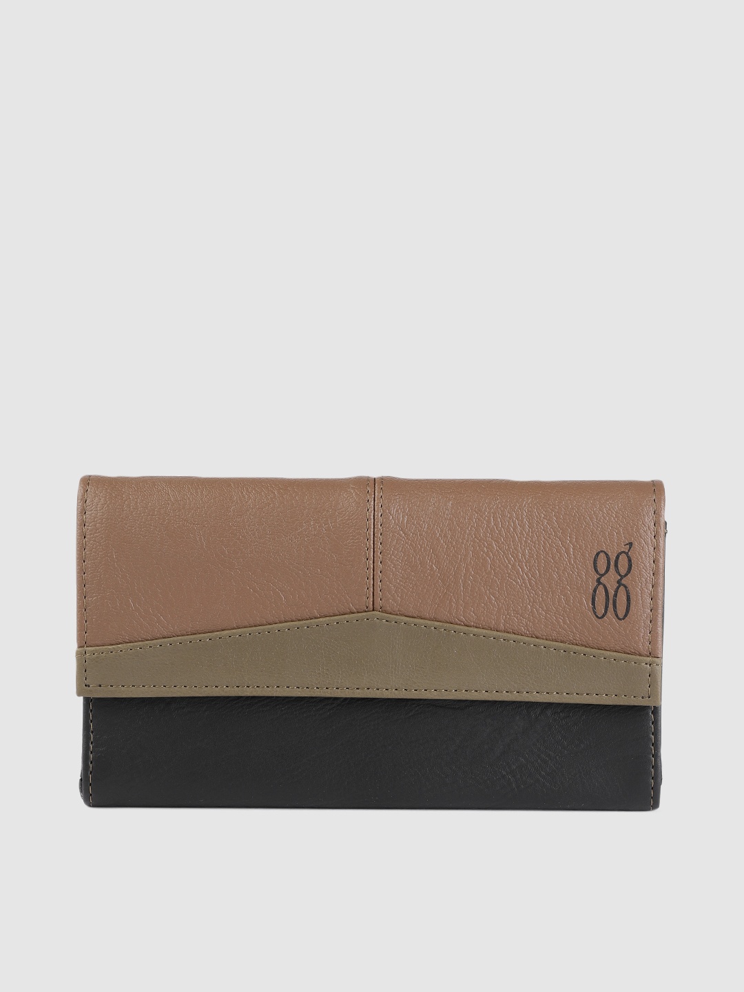 

Baggit Women Black & Brown Colourblocked Three Fold Wallet