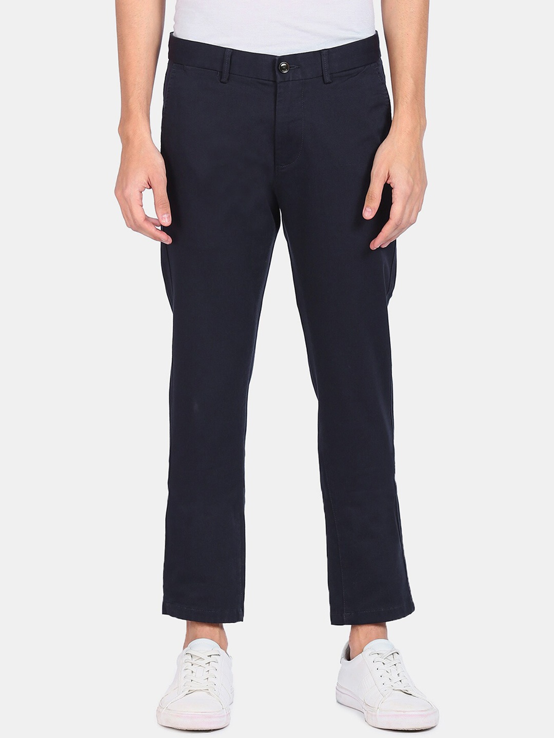 

Arrow Sport Men Dark Blue Solid Regular Trousers