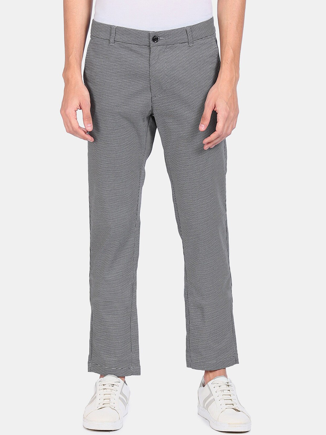 

Arrow Sport Men Black Textured Regular Trousers