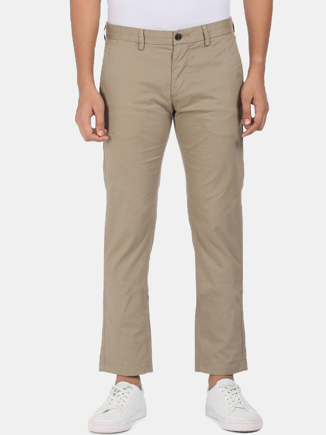 

Arrow Sport Men Beige Textured Chinos Trousers