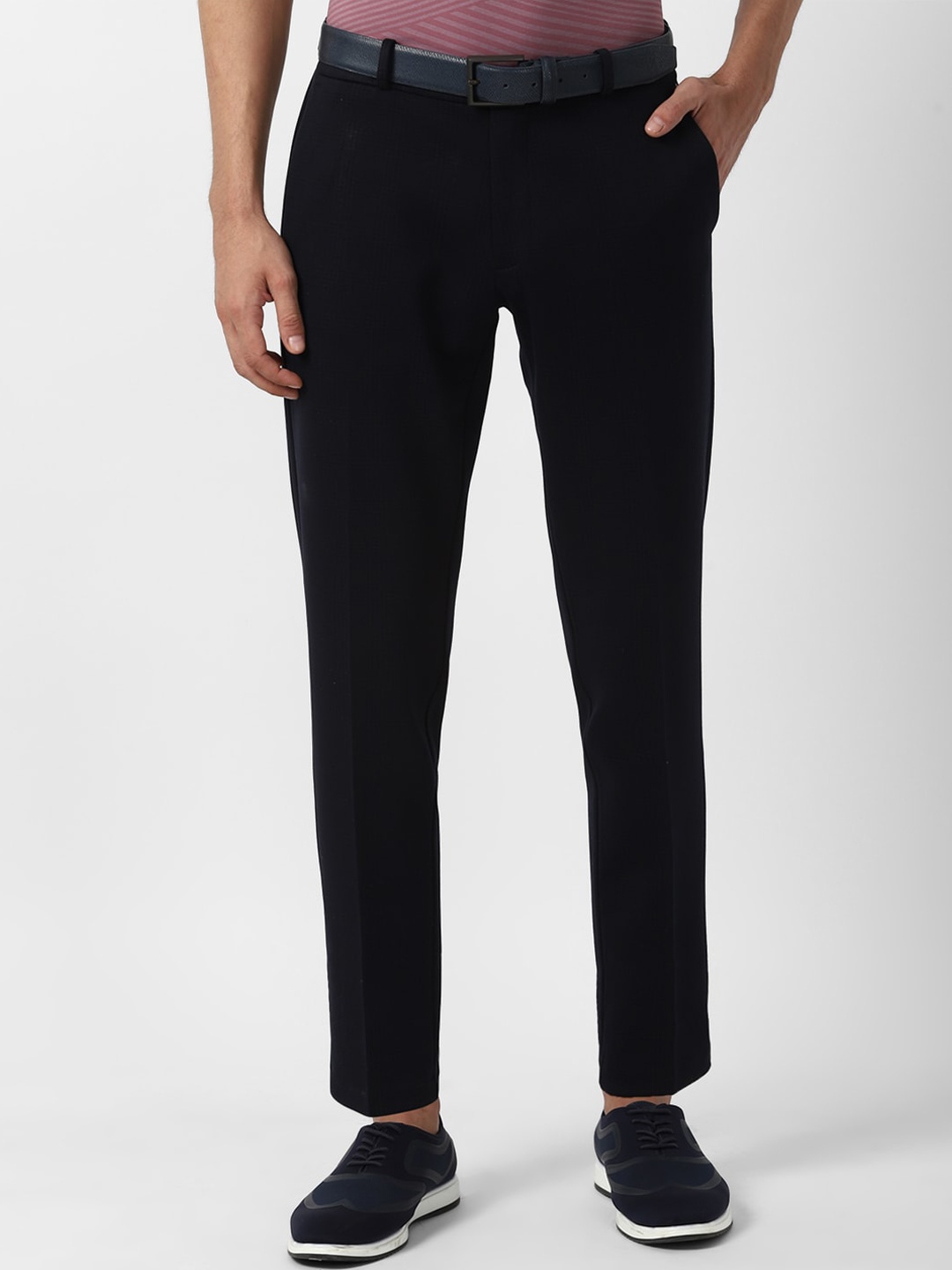 

Louis Philippe Sport Men Black Textured Slim Fit Trousers