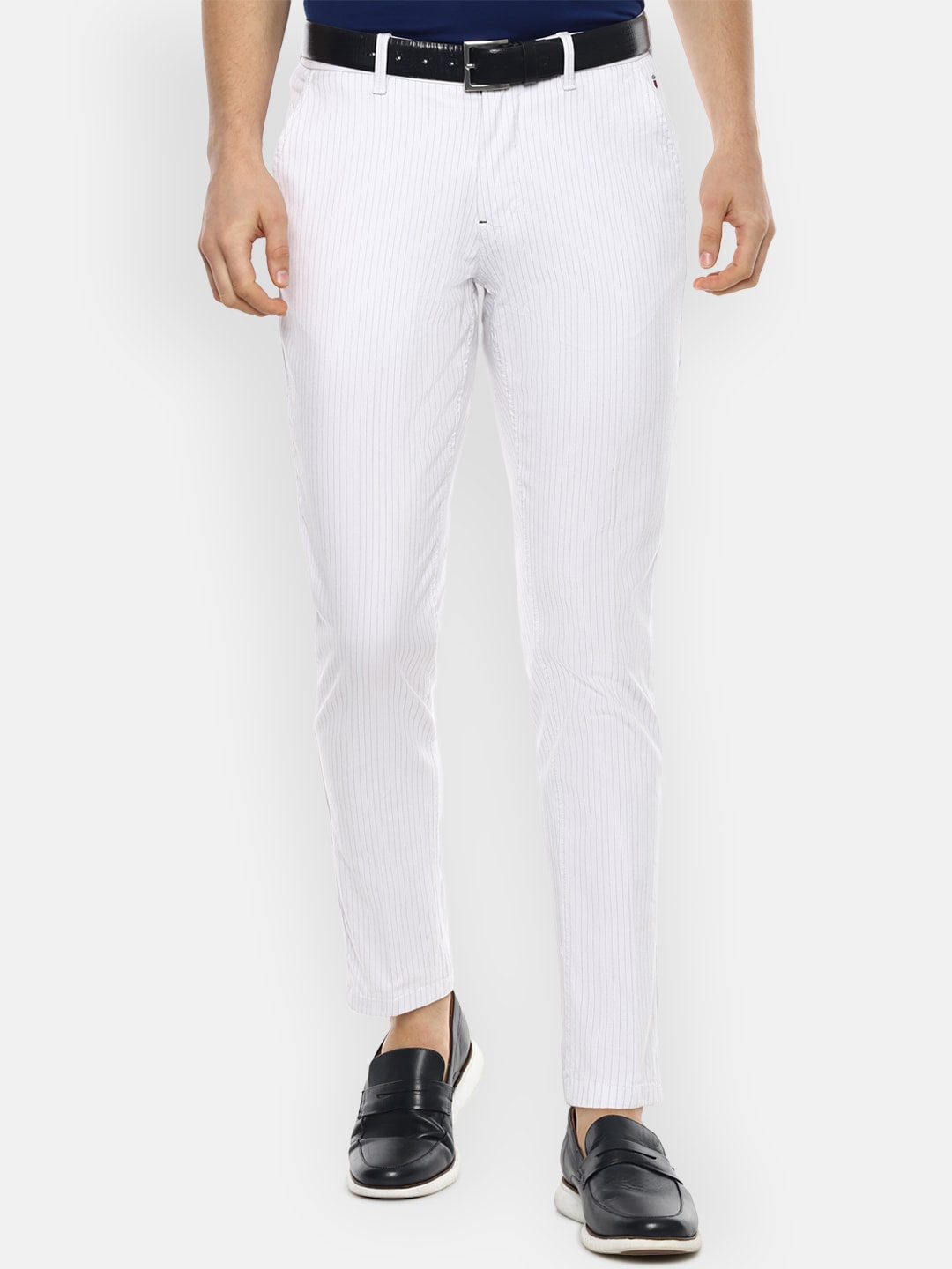 

Louis Philippe Sport Men White Striped Slim Fit Trousers