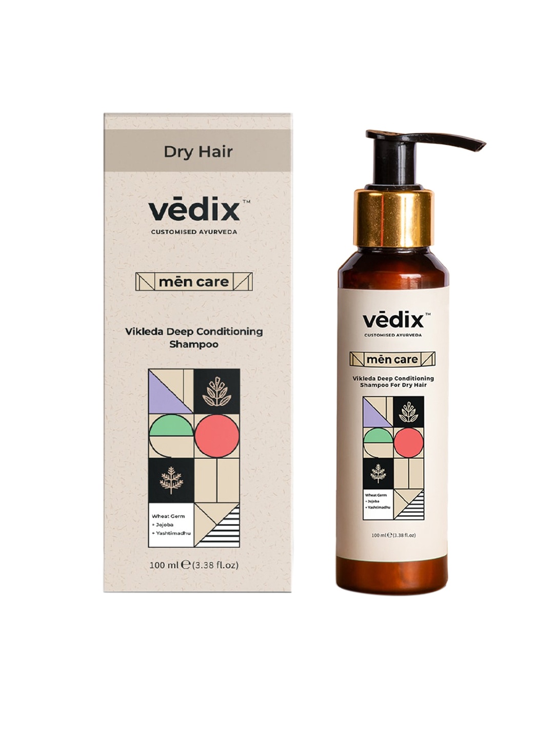 

VEDIX Men Customized Ayurvedic Hairfall Control Vikleda Deep Conditioning Shampoo-100 ml, Transparent