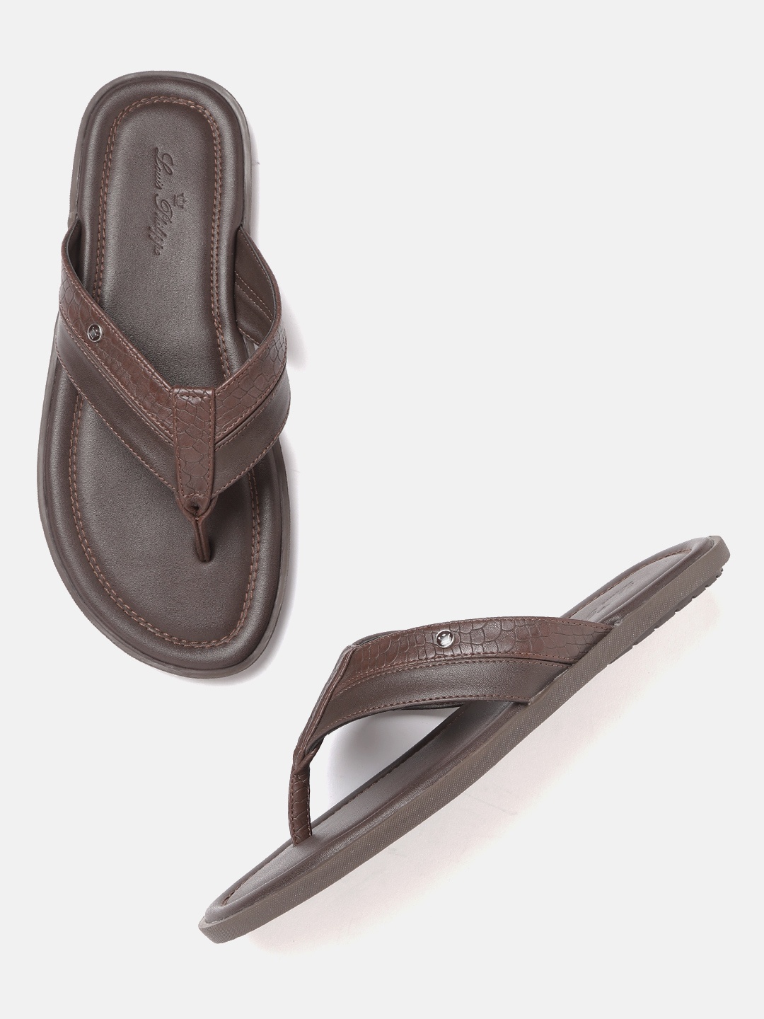 

Louis Philippe Men Coffee Brown Solid Comfort Sandals