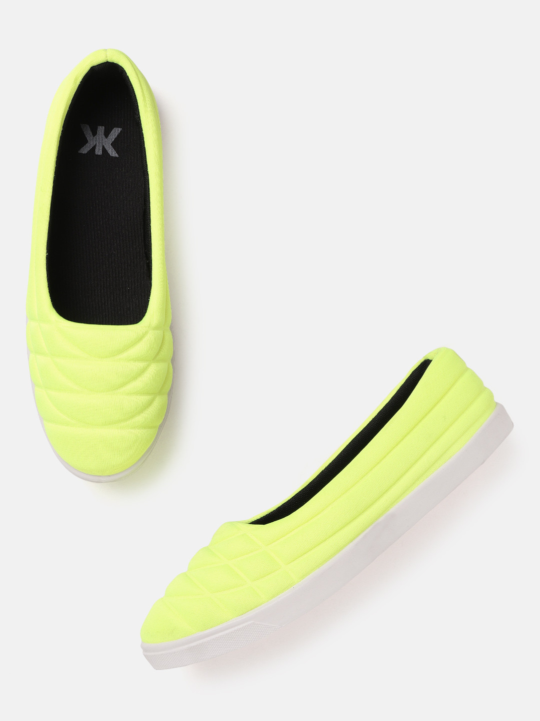 

Kook N Keech Women Fluorescent Green Quilted Ballerinas