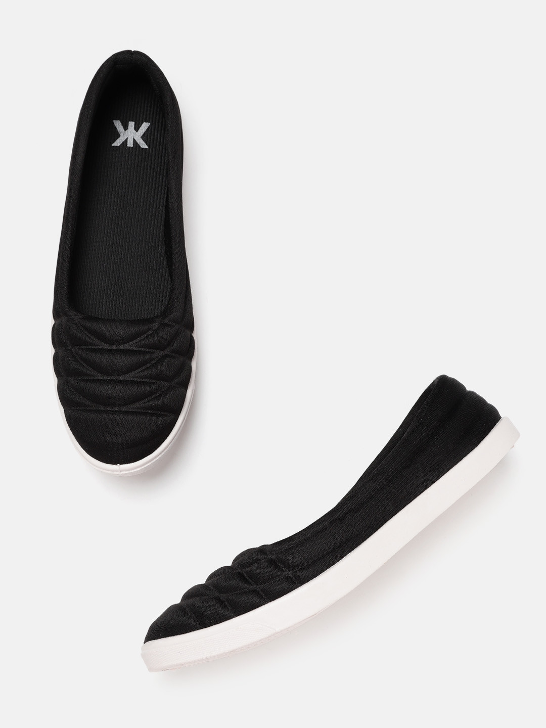 

Kook N Keech Women Black Quilted Ballerinas