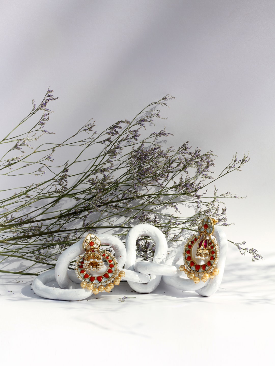 

SANGEETA BOOCHRA Silver-Toned Contemporary Studs Earrings