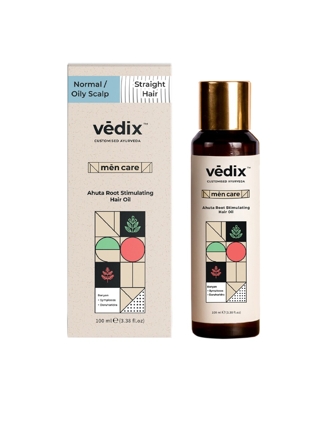 

VEDIX Customized Mens Ayurvedic Anti Hairfall Hair Oil- 100ml, Transparent