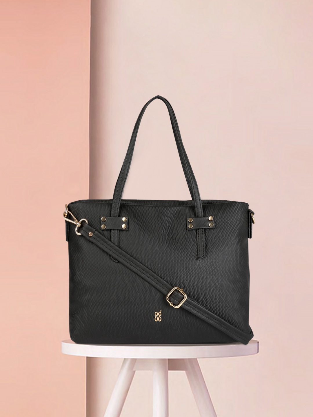 

Baggit Black Textured Shoulder Bag
