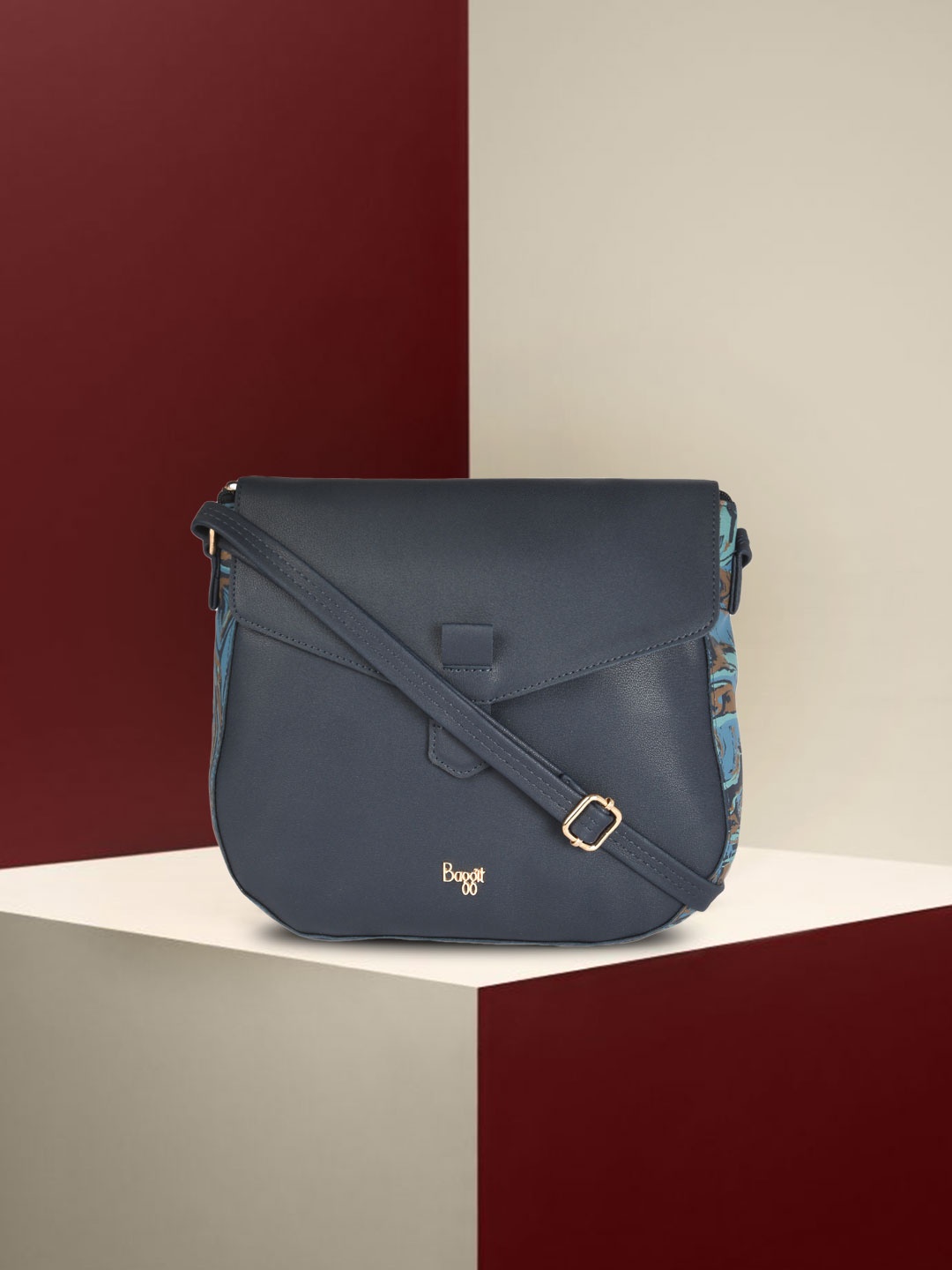 

Baggit Navy Blue Solid Sling Bag