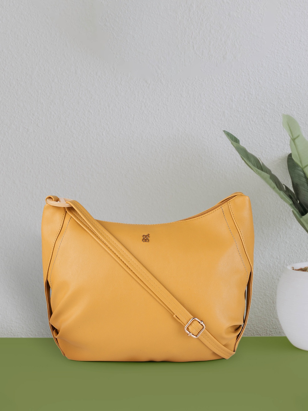 

Baggit Yellow Structured Sling Bag