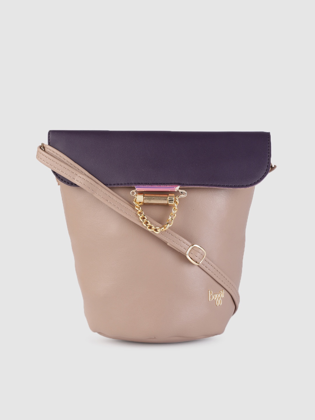 

Baggit Pink & Purple Colourblocked Structured Sling Bag