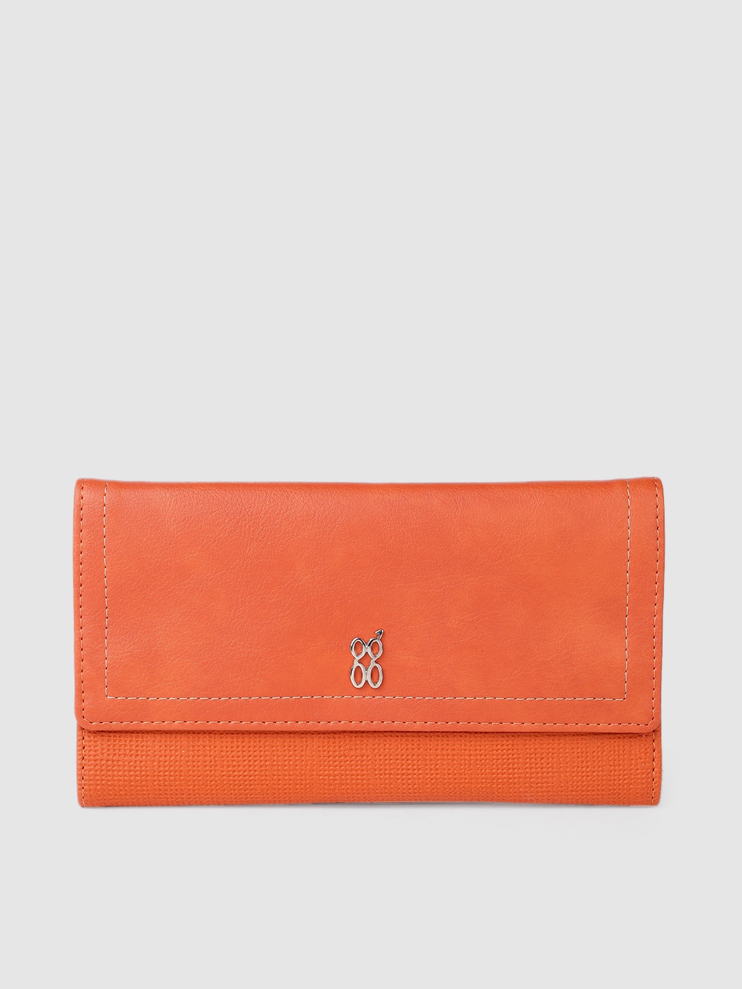 

Baggit Women Orange Solid Synthetic Leather Three Fold Wallet