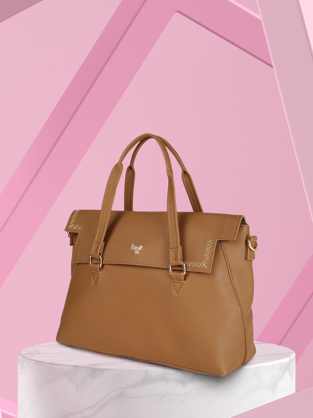 

Baggit Women Brown Solid Satchel, Yellow
