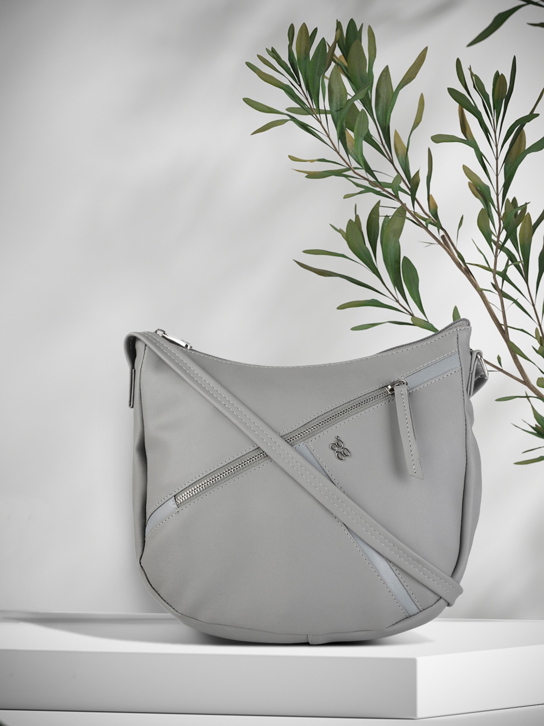 

Baggit Grey Solid Sling Bag