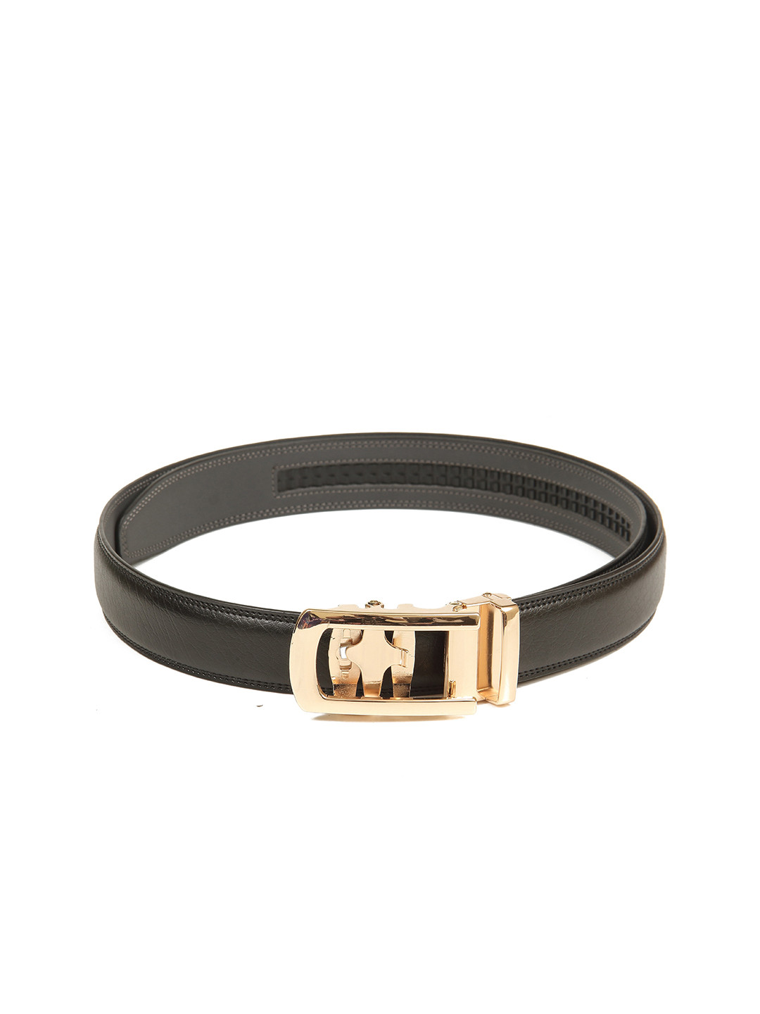 

Calvadoss Men Black Textured PU Belt