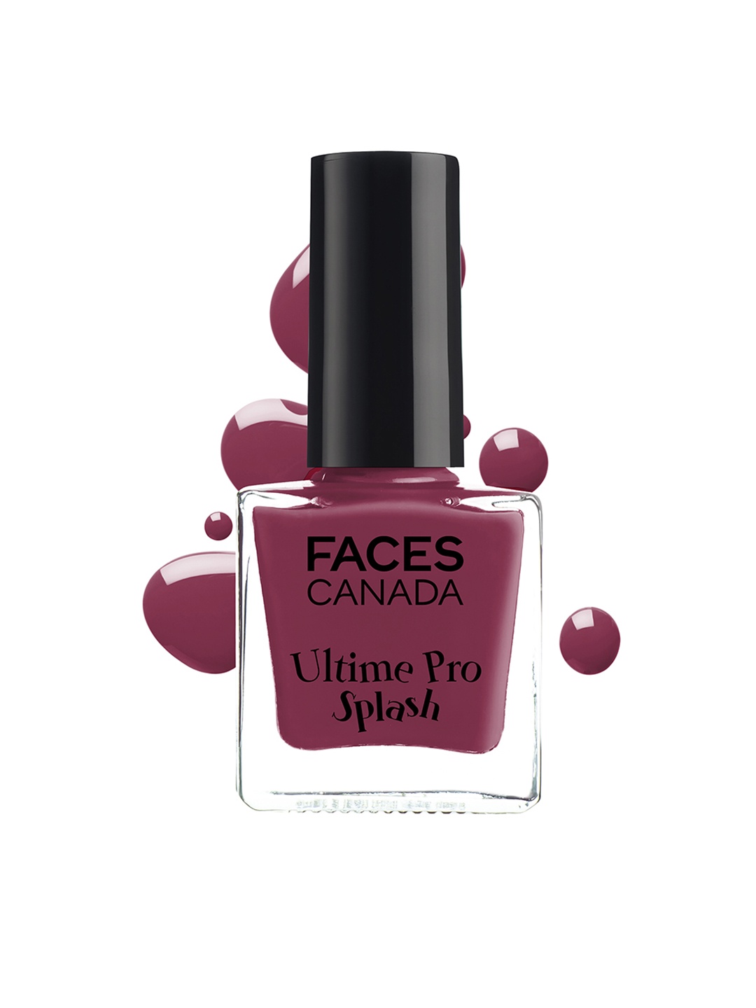 

FACES CANADA Splash Fast Dry High-Shine Long-Lasting No Chip Nail Enamel - Mahogany 107, Burgundy