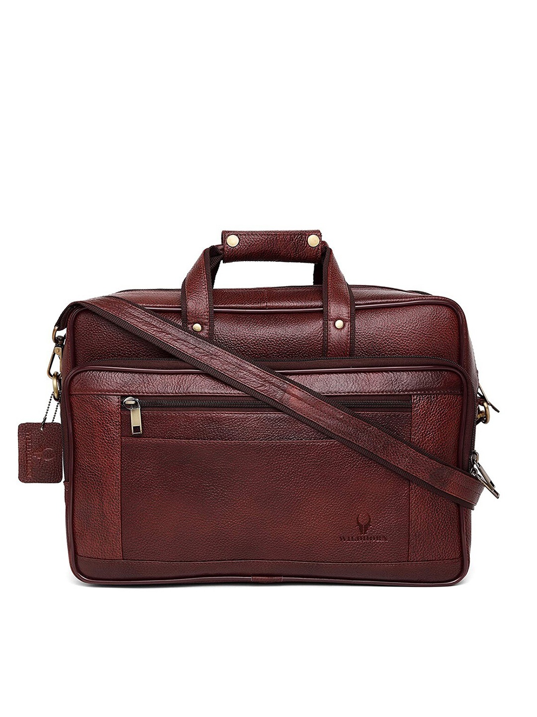 

WildHorn Men Maroon Genuine Leather Laptop Bag
