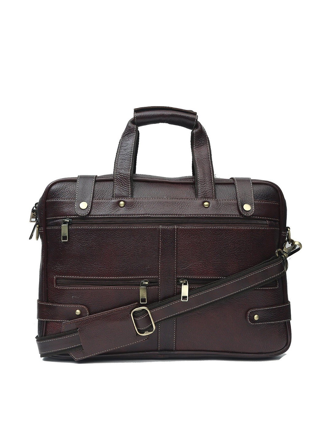 

WildHorn Men Brown Genuine Leather Laptop Bag
