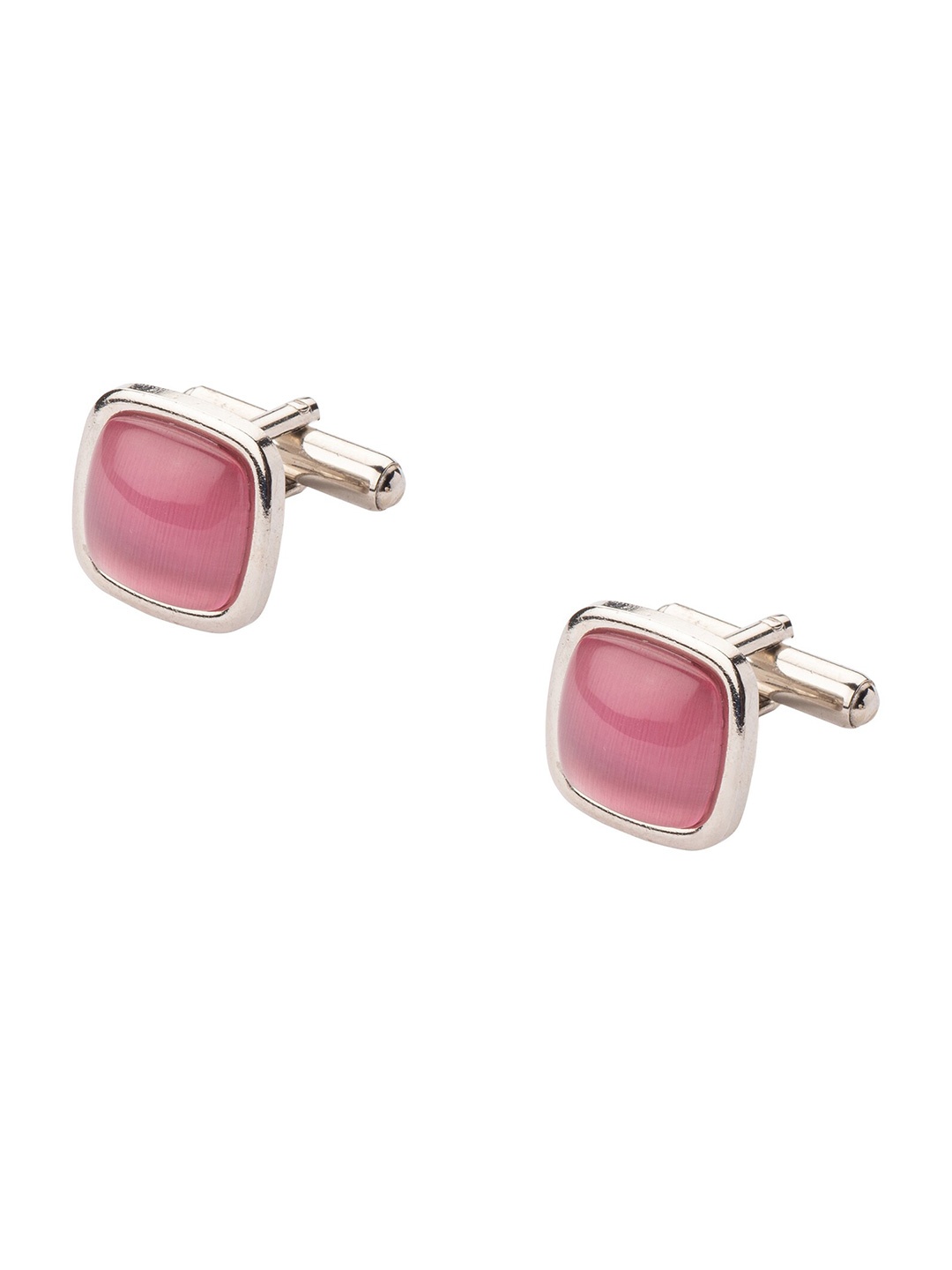 

The Tie Hub Gold-Toned & Pink Pearl Square Cufflink
