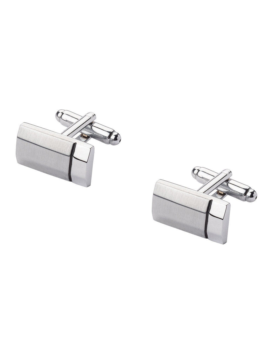 

The Tie Hub Silver-Toned Rectangular Capsule Cufflink