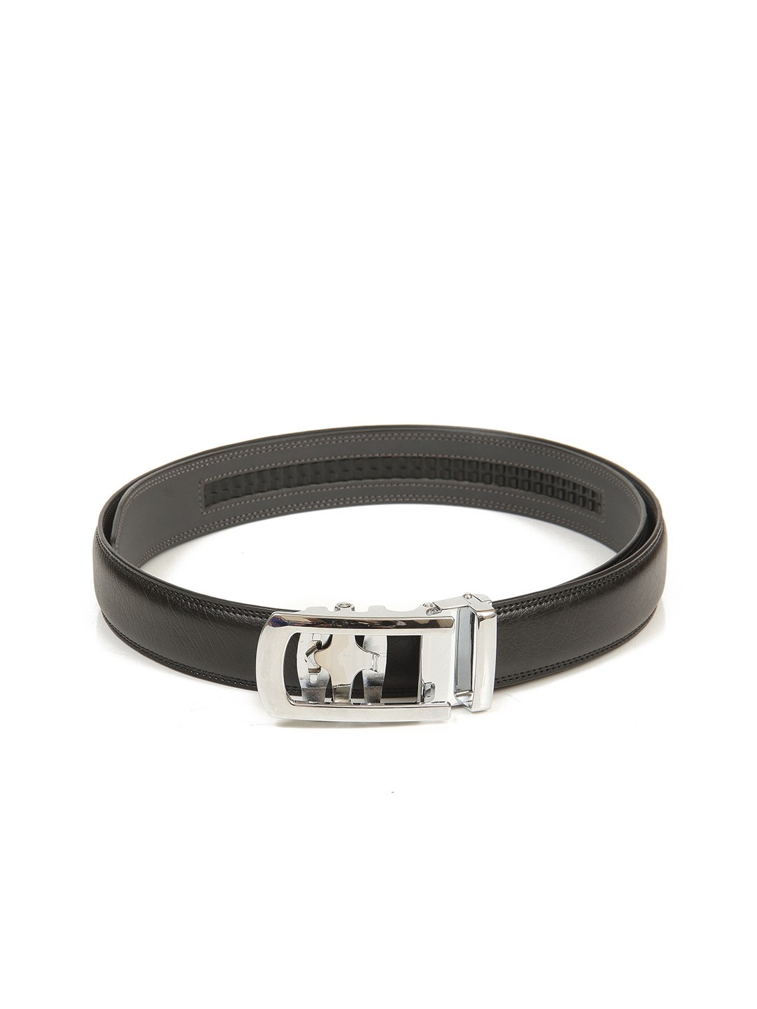 

Calvadoss Men Black Textured PU Autoratch Magnetic Belt
