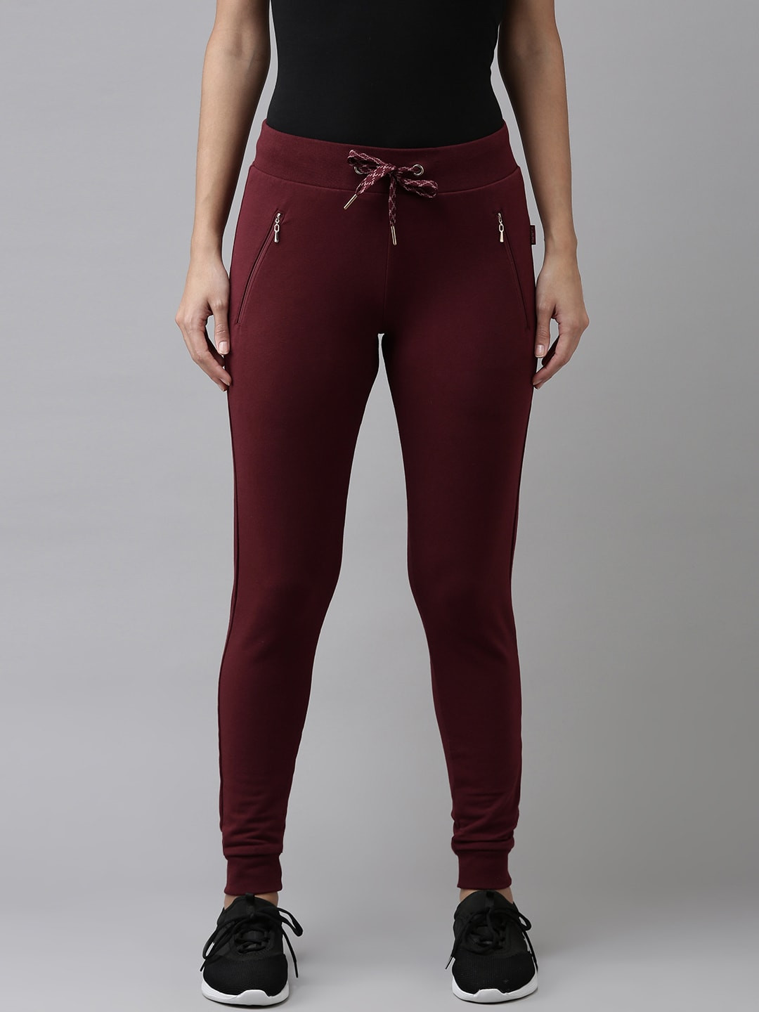 

Van Heusen Women Stretch Terry Slim Fit Regular Joggers, Maroon