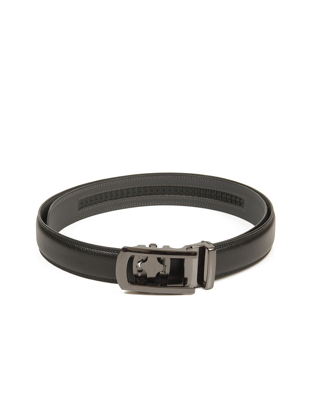 

Calvadoss Men Black Textured PU Belt