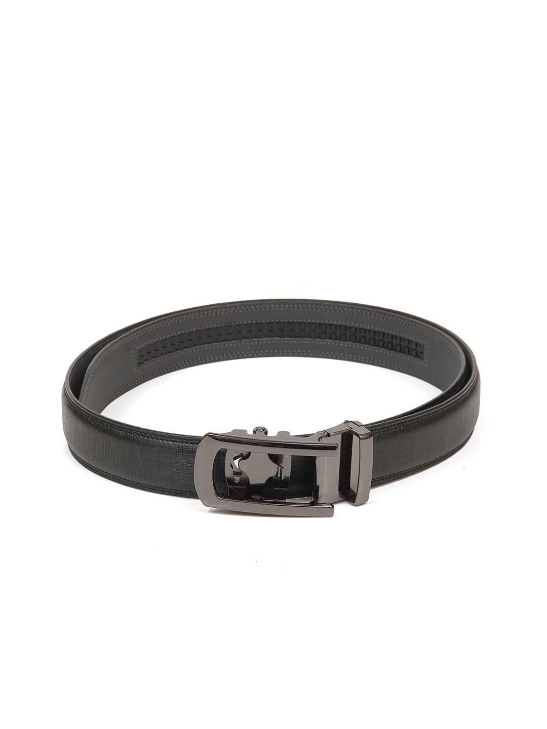 

Calvadoss Men Black Textured PU Belt