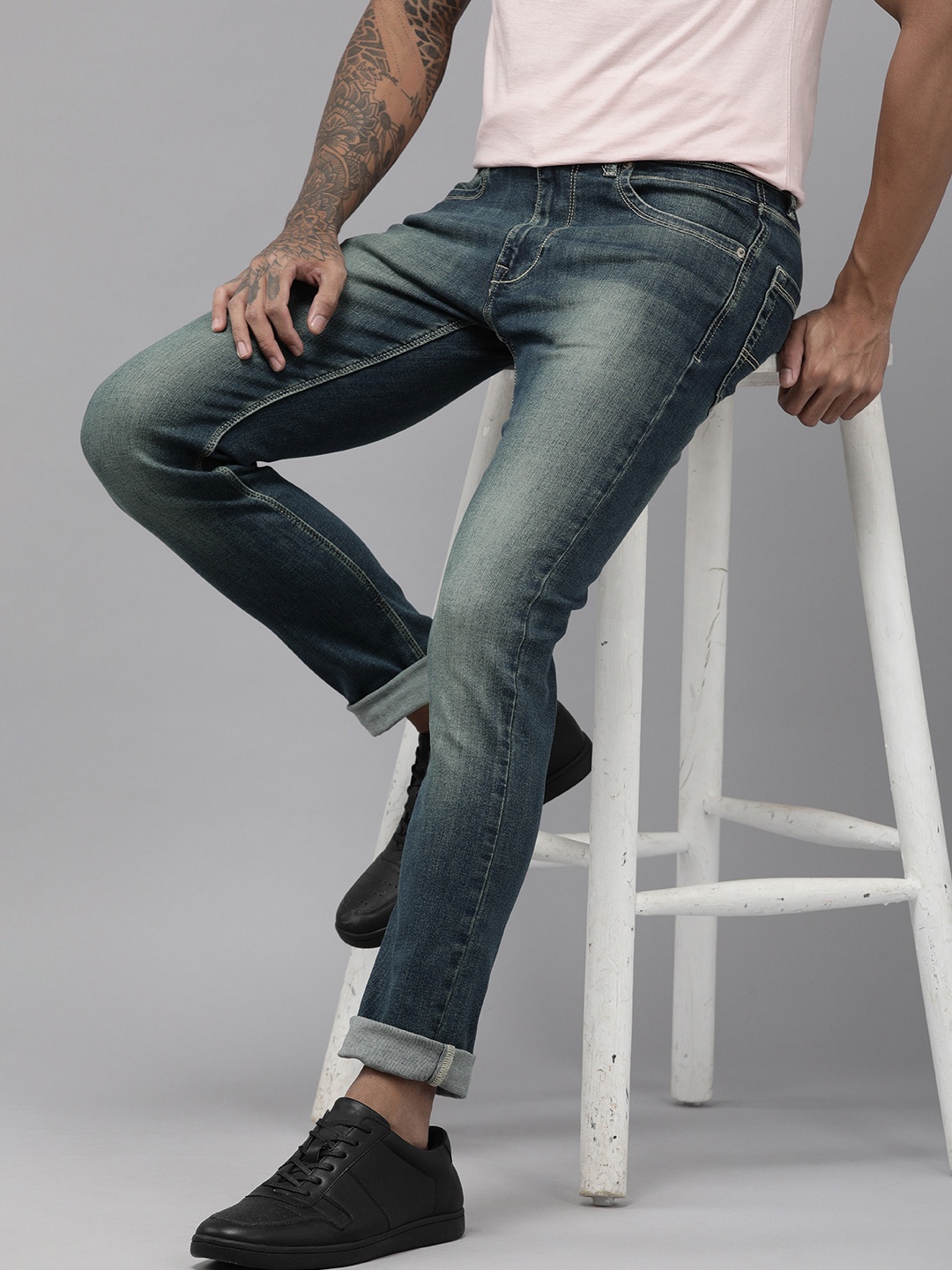 

BEAT LONDON by PEPE JEANS Men Blue RAFAEL IP Tapered Vapour Fit Stretchable Jeans