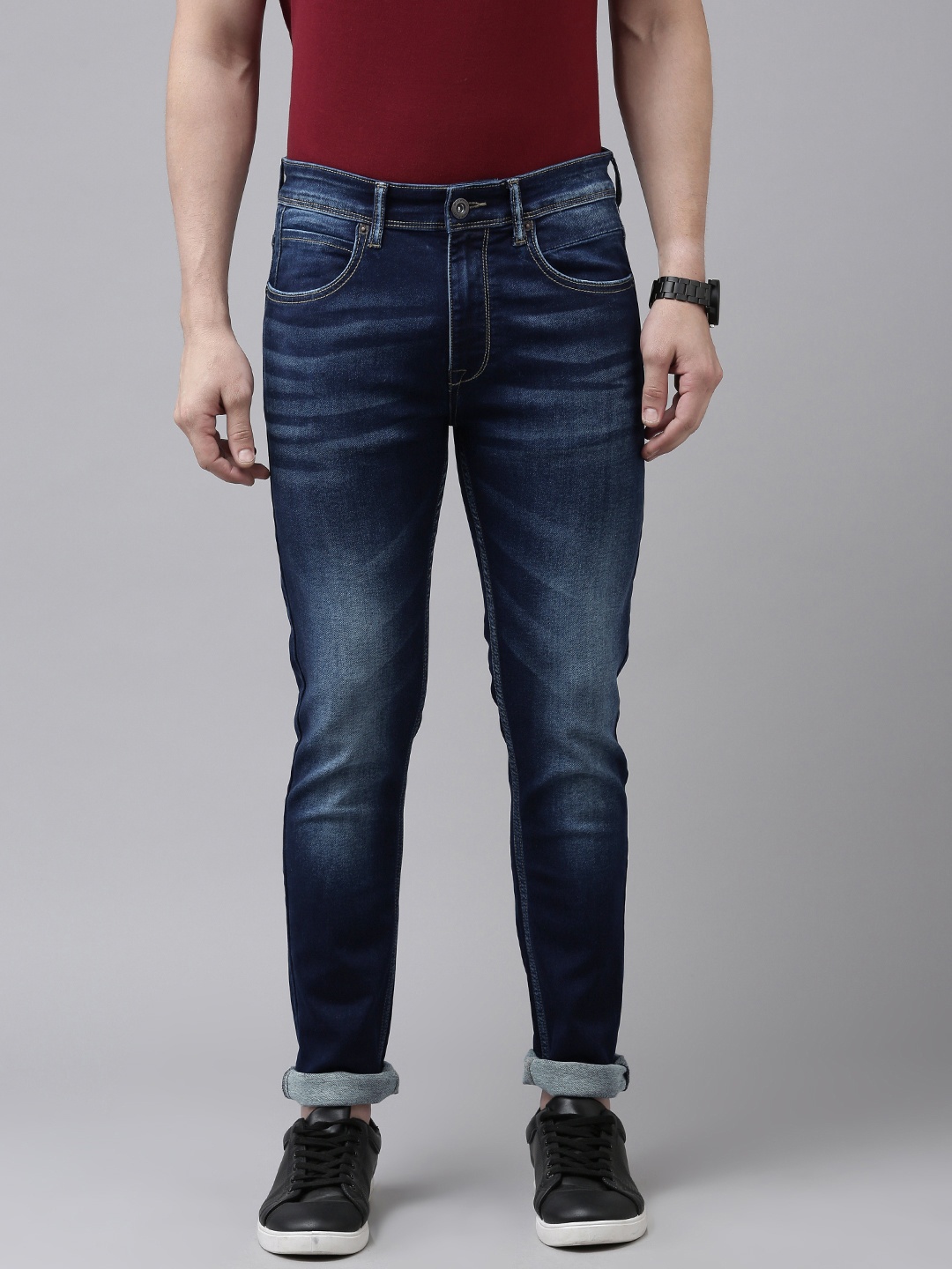 

BEAT LONDON by PEPE JEANS Men Blue Chinox Super Skinny Fit Light Fade Stretchable Jeans