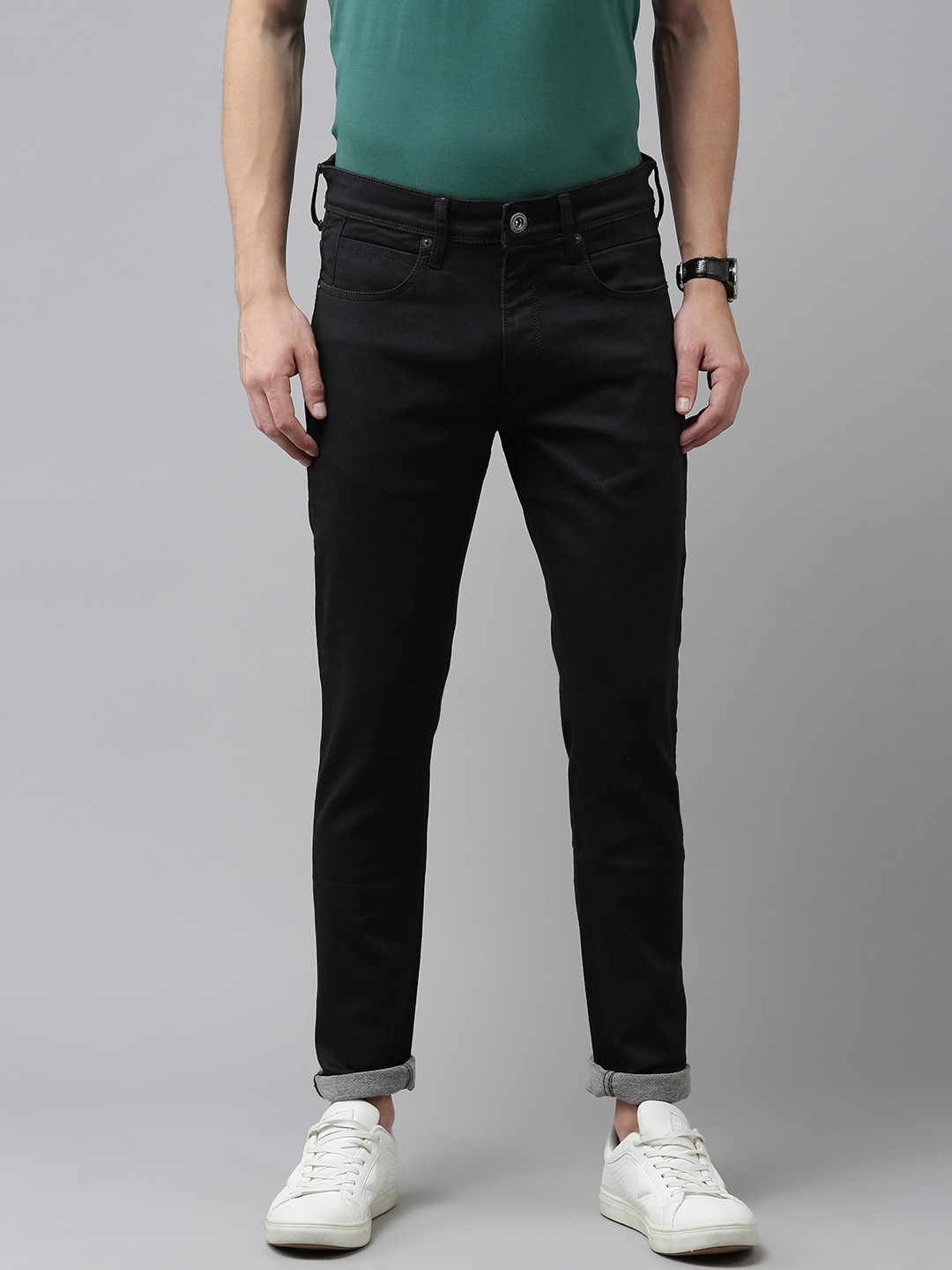 

BEAT LONDON by PEPE JEANS Men Black Solid Slim Fit Stretchable Jeans