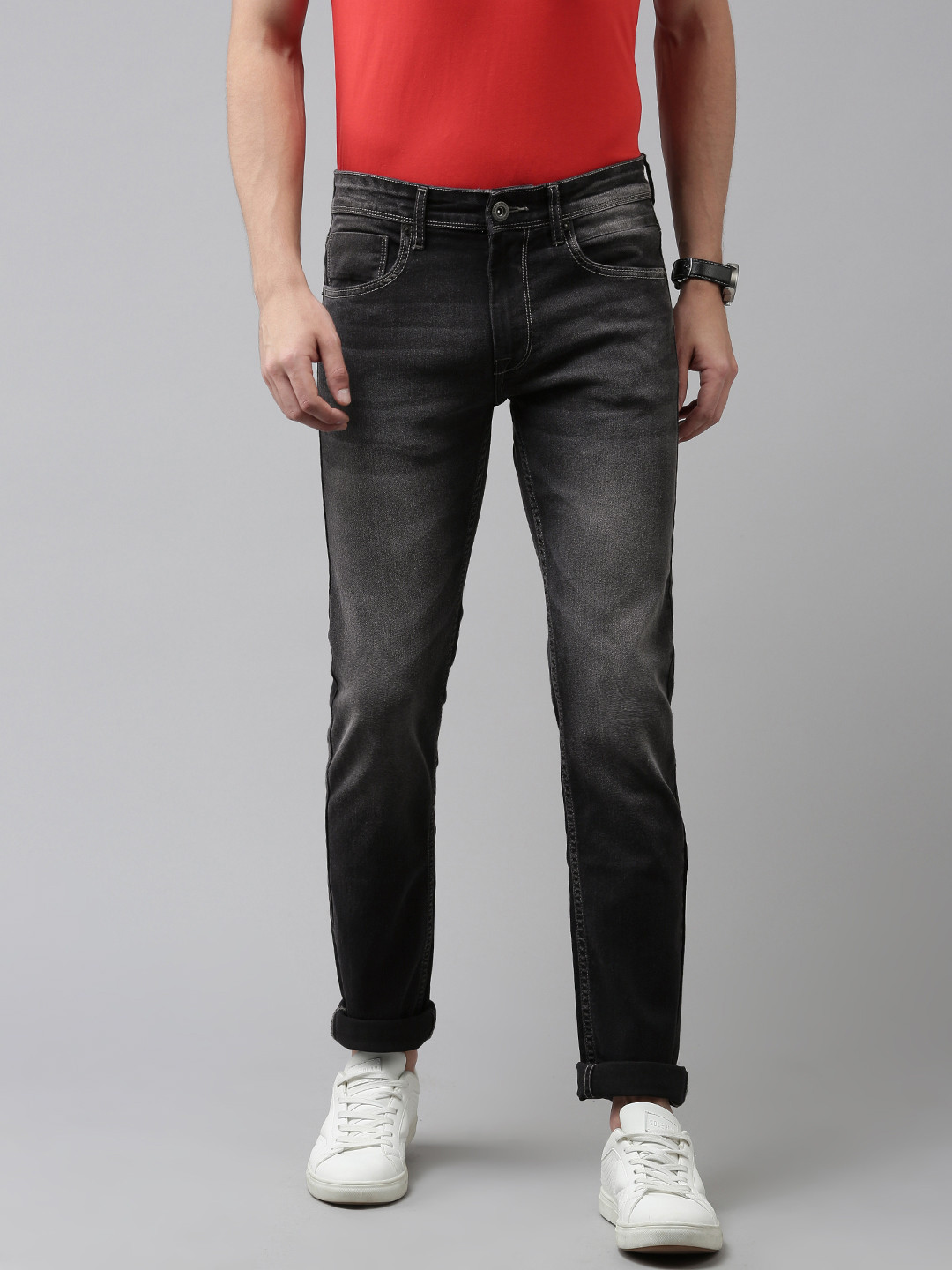 

BEAT LONDON by PEPE JEANS Men Grey Vapour Slim Fit Light Fade Stretchable Jeans