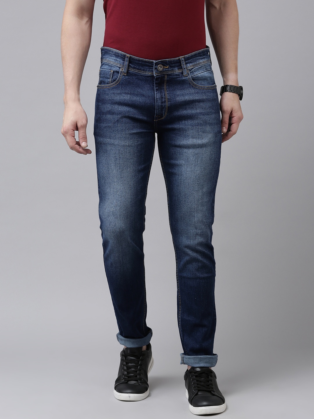 

BEAT LONDON by PEPE JEANS Men Blue Vapour Tapered Slim Fit Stretchable Jeans