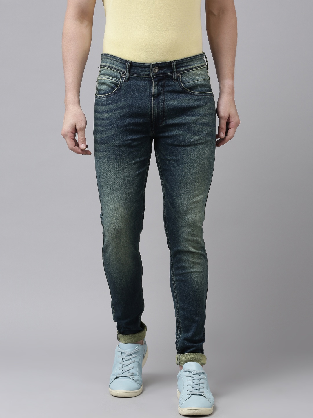 

BEAT LONDON by PEPE JEANS Men Blue Super Skinny Fit Light Fade Stretchable Jeans