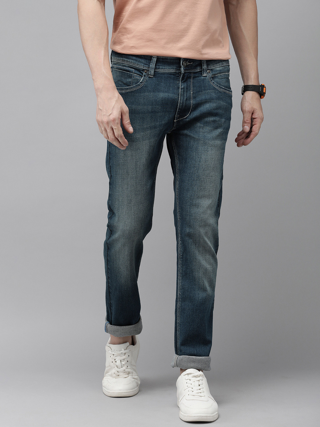 

BEAT LONDON by PEPE JEANS Men Blue Slim Fit Light Fade Stretchable Jeans