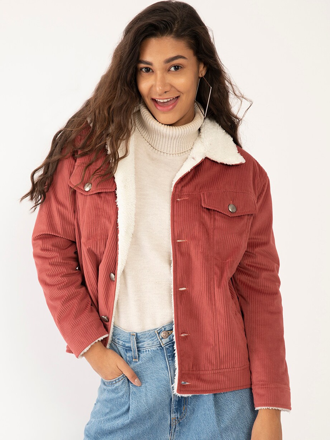 

Zink London Women Pink Bomber Jacket