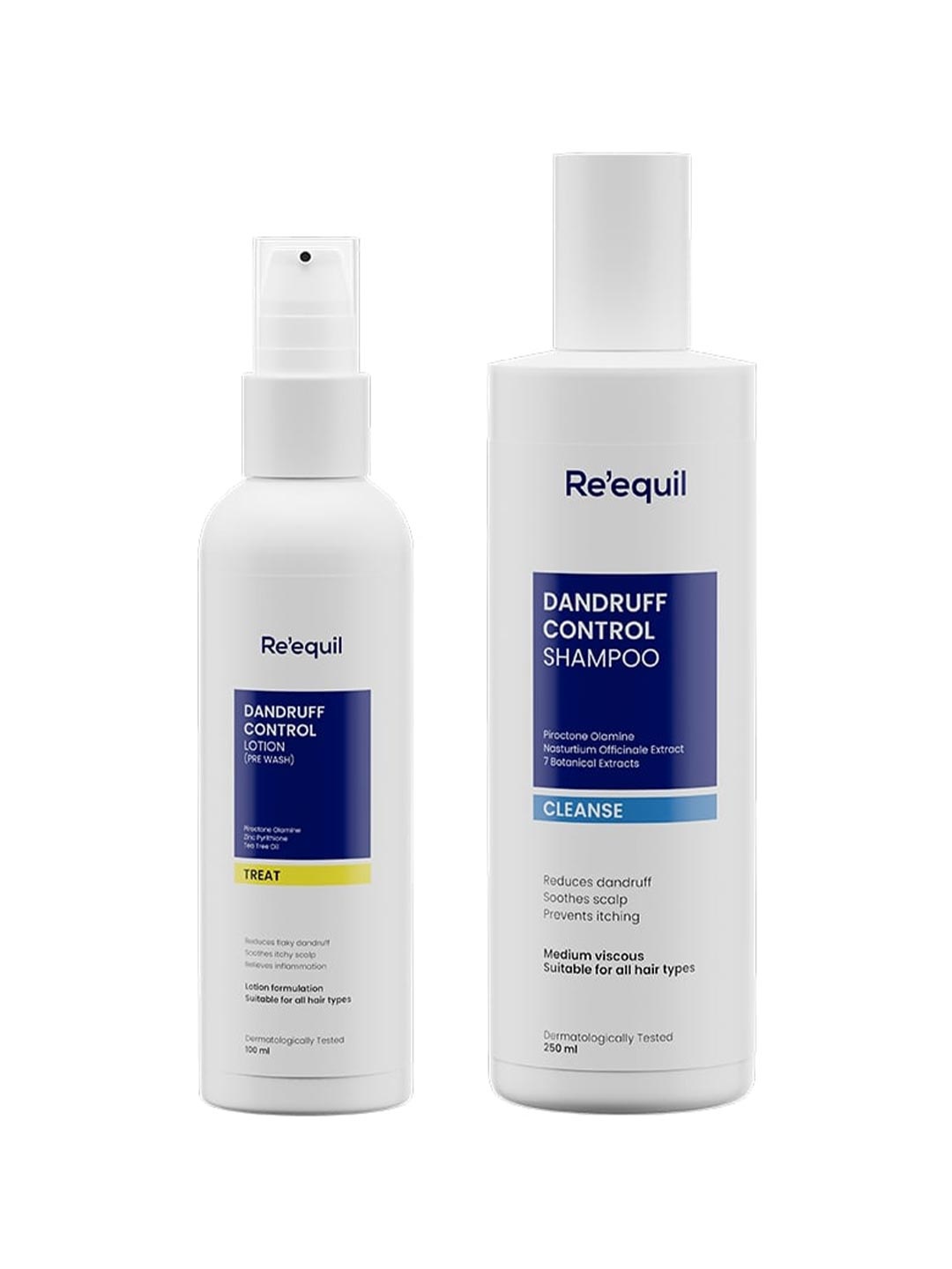 

Reequil Set of Pre Wash Anti-Recurrence Dandruff Lotion & Dandruff Control Shampoo, White