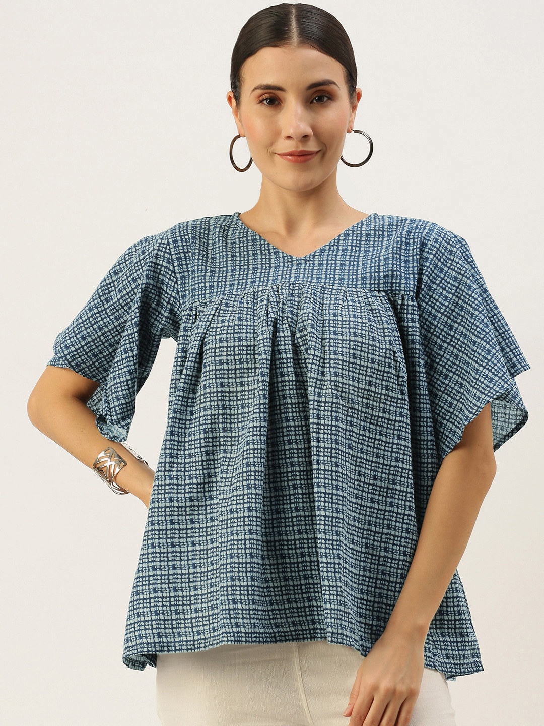 

Saanjh Blue Printed Tunic