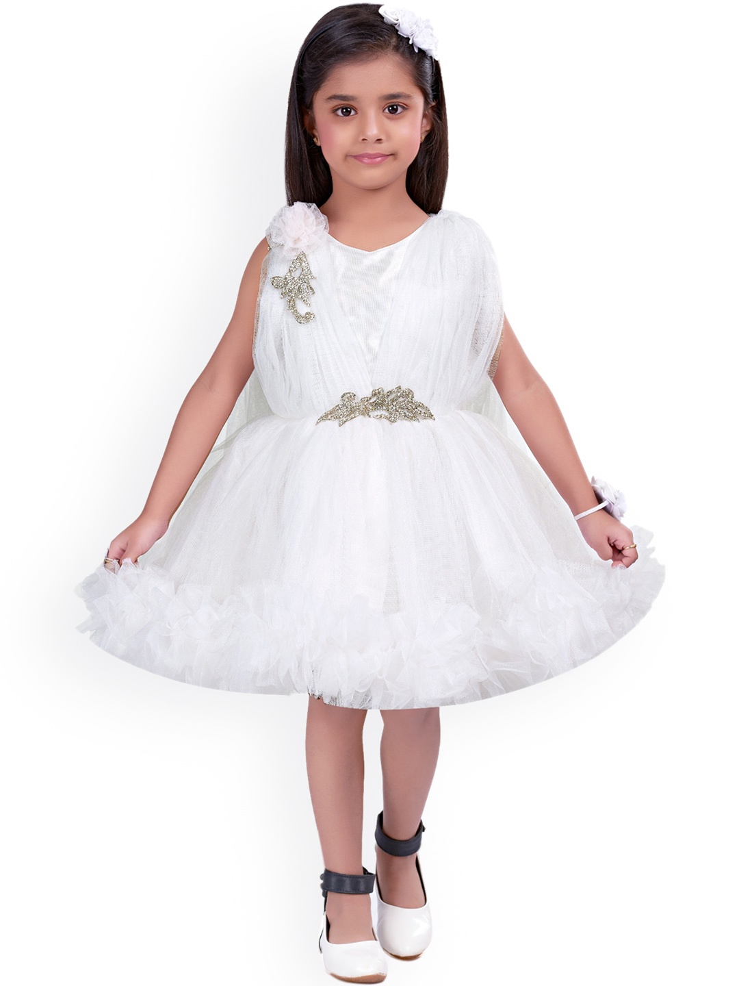 

Pink Chick White Net Dress