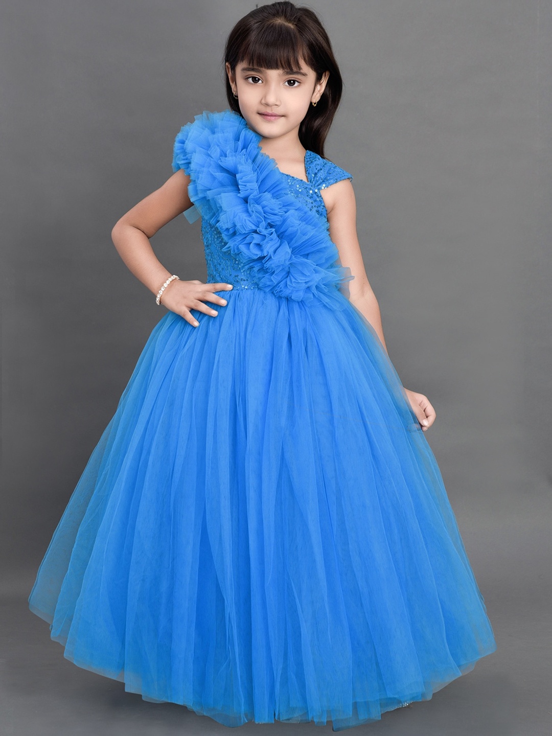 

Pink Chick Blue Net Maxi Dress