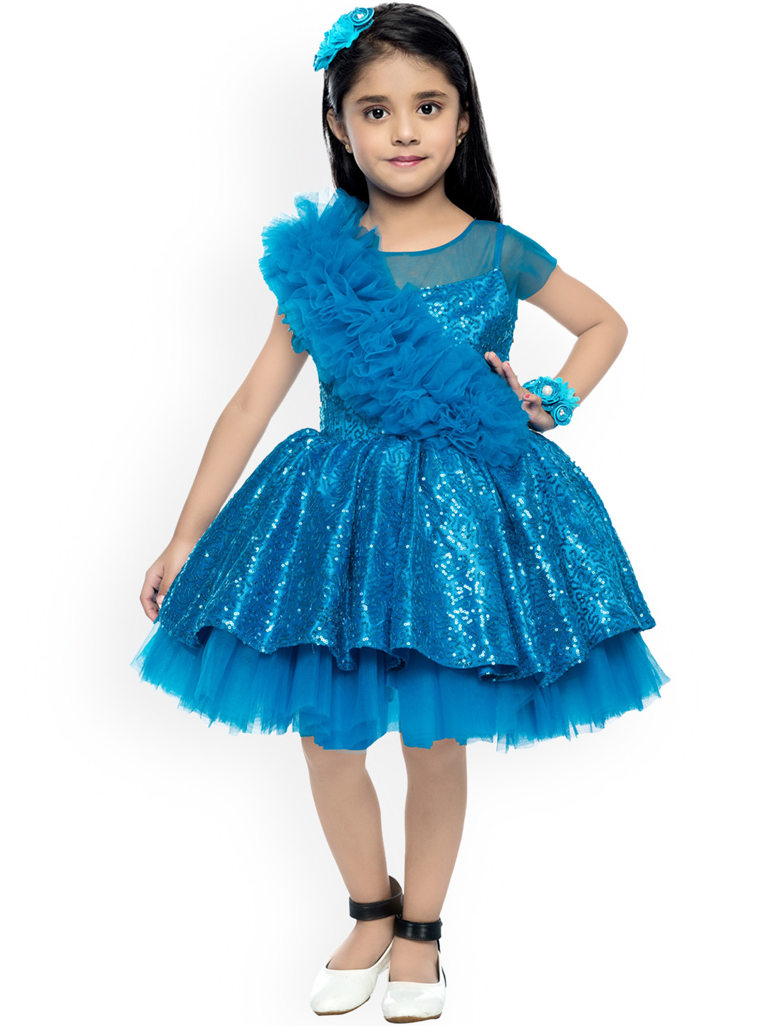 

Pink Chick Girls Blue Net Dress