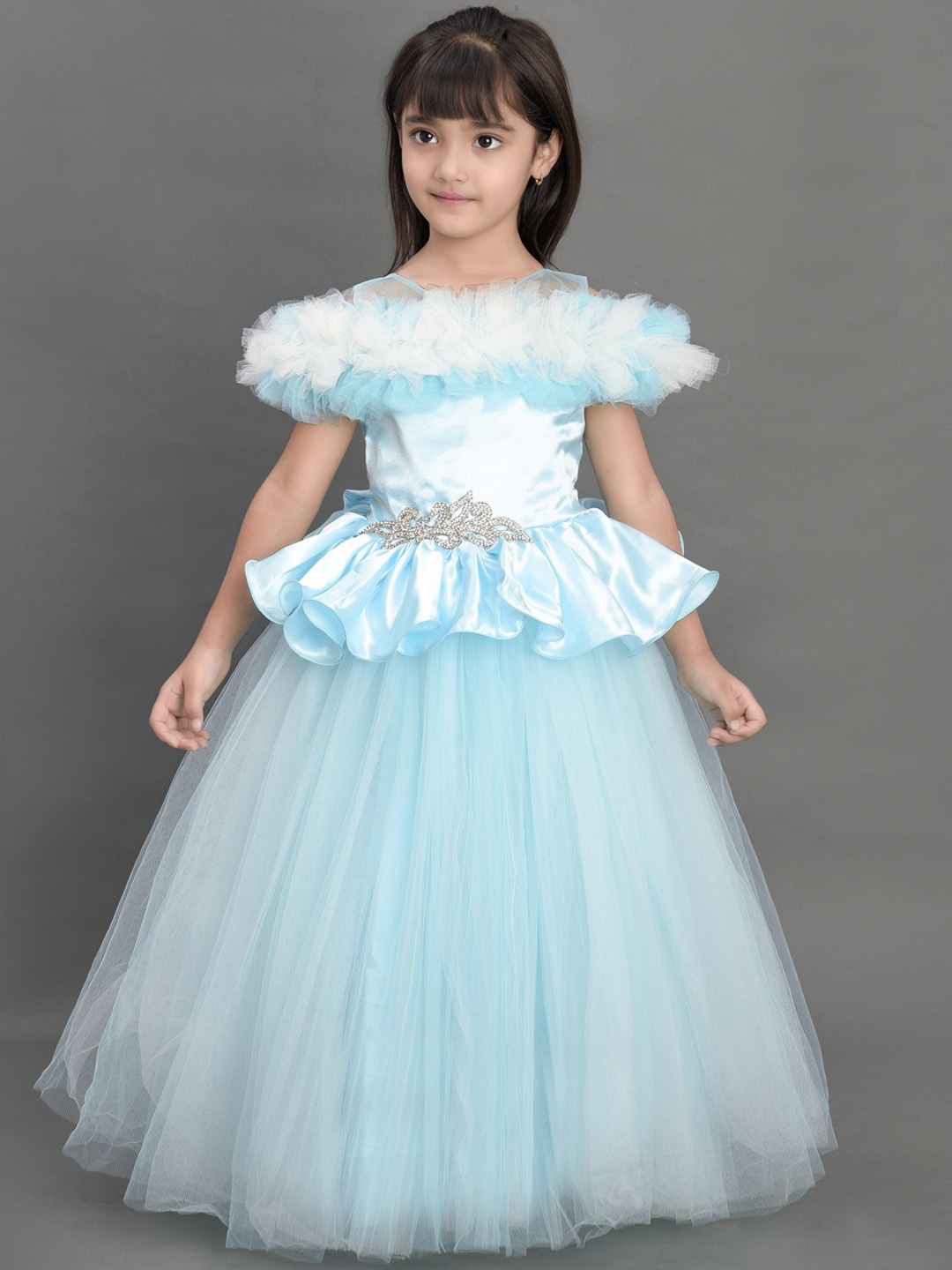 

Pink Chick Blue Satin Dress