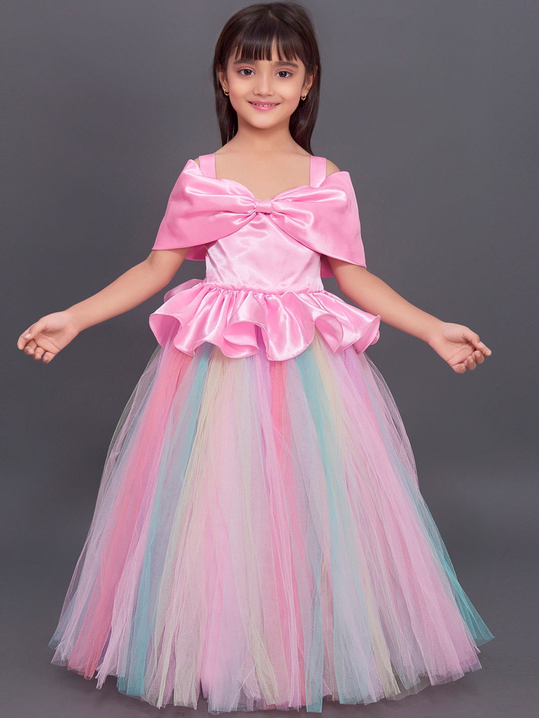 

Pink Chick Girls Pink Satin Dress